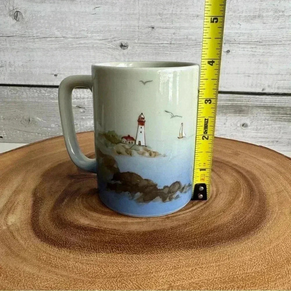 Vintage Otagiri Japan Coffee Mug Sail Boat Nautical - Picture 7 of 7